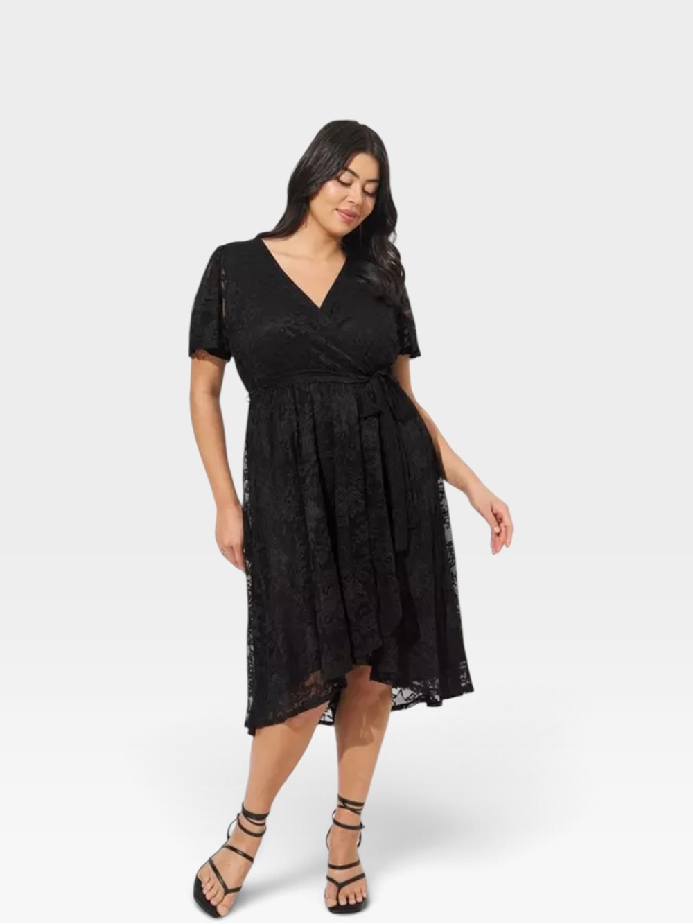 Torrid Mini Lace Wrap Dress Romantic Whimsigoth Feminine Coquette High Low 2